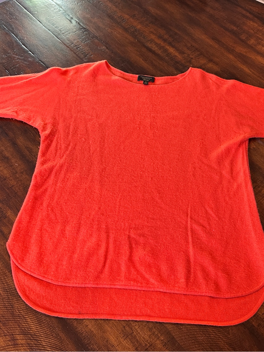 Charter Club Bright Coral Scoopneck Cashmere Sweater